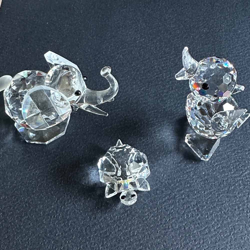 1 Swarovski Clear Crystal Animal Figurine Trio